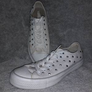 💎Rare White Studded Converse💎